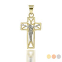 Gold Openwork Mini Crucifix Pendant