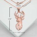 Rose Gold Stag Head Pendant Necklace With Measurements