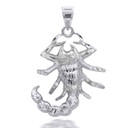 Silver Scorpion Symbol of Power Pendant