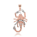 Rose Gold Two-Tone Scorpion with CZ Pendant
