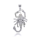 White Gold Scorpion with CZ Pendant