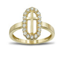 Gold Cross Ring CZ (Available in Yellow/Rose/White Gold)