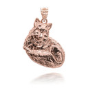 Rose Gold Wild Fox Symbol of Cleverness Pendant