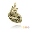 Gold Wild Fox Symbol of Cleverness Pendant