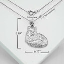 Silver Wild Fox Symbol of Cleverness Pendant Necklace With Measurements