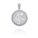 White Gold Diamond Butterfly With Heart Pendant