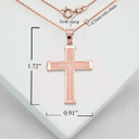 Rose Gold Cross Pendant Necklace With Measurements