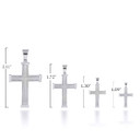 .925 Sterling Silver Beaded Cross Pendant With Sizes measurement
