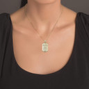 Gold Personalized Lord's Prayer Reversible Pendant Necklace on Female Model