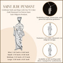 .925 Sterling Silver Diamond Cut Patron Saint Jude Milgrain Pendant Necklace (Available in Mini/Small/Medium/Large)
