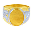 Men's Signet Gold Rings - The White Eagle Two Tone Gold Ring