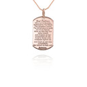 Rose Gold Personalized Lord's Prayer Reversible Pendant Necklace