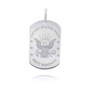 Silver Personalized US Navy Reserve Dog Tag Reversible Pendant 