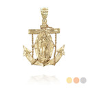 Gold Our Lady Of Guadalupe On Anchor Pendant