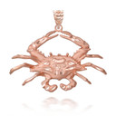 Rose Large Gold Crab Pendant