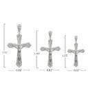 White Gold CZ Jesus Crucifix Cross Pendant Necklace With Sizes