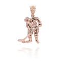 Rose Gold Ice Hockey Player Charm Pendant