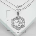White Gold Ohm Pendant Necklace With Measurements