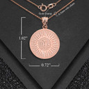 Rose Gold IHS Symbol Holy Name of Jesus Pendant Necklace With Measurements