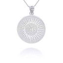 Silver IHS Symbol Holy Name of Jesus  Pendant Necklace