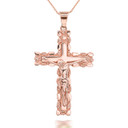 Rose Gold Crucifix Pendant Necklace