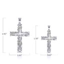 White Gold Crucifix Pendant Necklace With Sizes