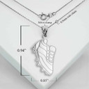 .925 Sterling Silver Personalized Football Soccer Cleats Pendant Necklace With Measurements 