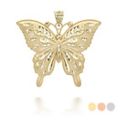 Gold Diamond Cut Butterfly Symbol of Change Pendant