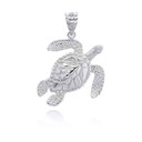 Sea Turtle Symbol of Protection Silver Pendant