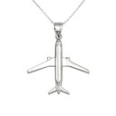 Gold Airplane Travel Charm Pendant Necklace (Available in Yellow/Rose/White Gold)