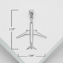 Silver Airplane Travel Charm Pendant Necklace