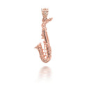 Rose Gold 3D Saxophone Musical Instrument Pendant