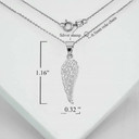 Silver Sparkle Cut Angel Wing Pendant Necklace