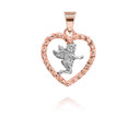 Two-tone Rose Gold Angel Heart Pendant