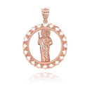 Rose Gold Saint Jude Patron Saint of Hope Openwork Pendant