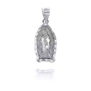 White Gold Mini Our Lady Of Guadalupe Pendant