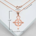Rose Gold Halo Cross Pendant Necklace With Measurements