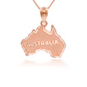 Rose Gold Australia Map Pendant Necklace