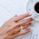 Yellow Gold Lucky Talisman Ring on a Model