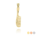 Yellow Gold Hair Comb Charm Pendant 