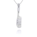 White Gold Hair Comb Charm Pendant Necklace