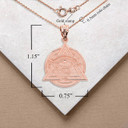 Rose Gold All Seeing Eye of Providence Pendant Necklace with Measurement