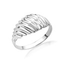 Silver Croissant Dome Ring