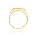 Yellow Gold Engravable Rectangular Signet Ring side view