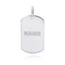 White Gold U.S. Army Personalized Dog Tag Backside Pendant