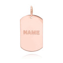 Rose Gold U.S. Army Personalized Dog Tag Backside Pendant