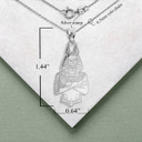 Silver Personalized Anubis Pendant Necklace with Measurement