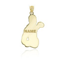 Yellow Gold Personalized Boxer Backside Pendant 