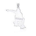 Silver Personalized Skater Backside Pendant 