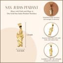 10K/14K Gold San Judas Pendant Necklace (1.3")